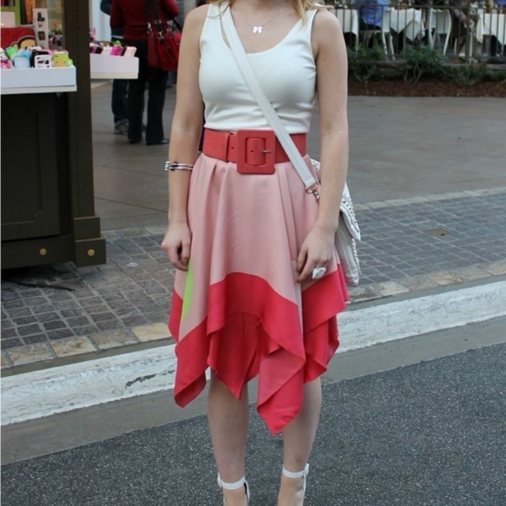 Alice & Olivia Arianna Tank Drape Dress With Belt